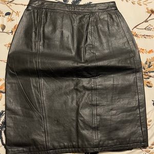 Vintage genuine leather pencil skirt